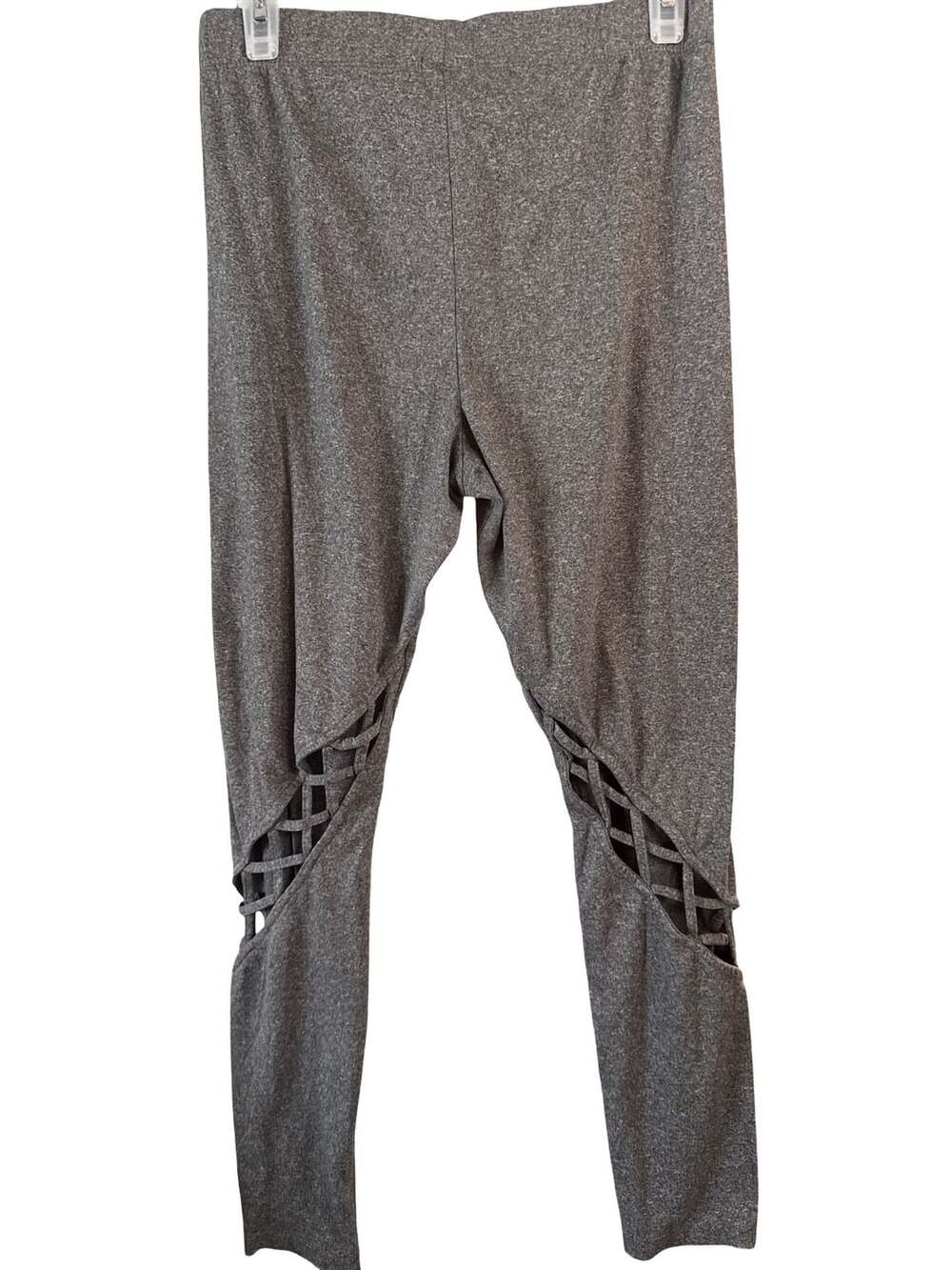 Unbranded Heather Grey Criss Cross Leggings Size M